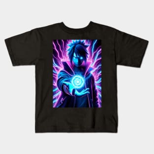 Sasuke neon cyberpunk Kids T-Shirt